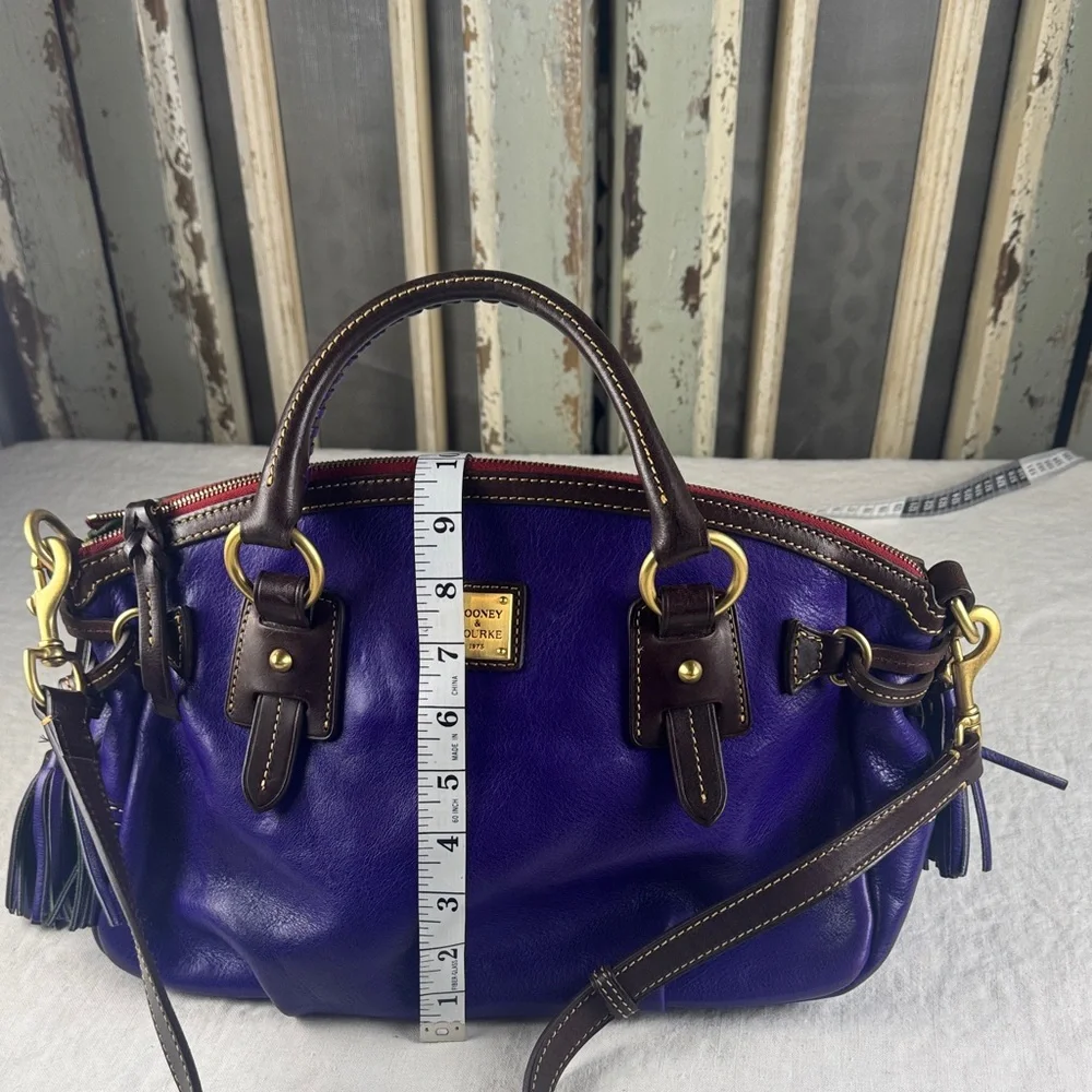 Dooney & Bourke Stanwich Satchel Purple Toledo Leather. RARE. - Picture 10 of 16